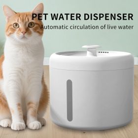 2500ML USB Round Pet Water Fountain, Automatic Dog & Cat Water Dispenser with Circulating Pump, Detachable for Easy Cleaning, Cat & Dog