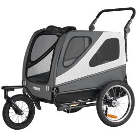 Dog Bike Trailer, Supports up to 100 lbs, 2-in-1 Pet Stroller Cart Bicycle Carrier for Small & Large Dogs, Easy Folding Frame with Quick Release